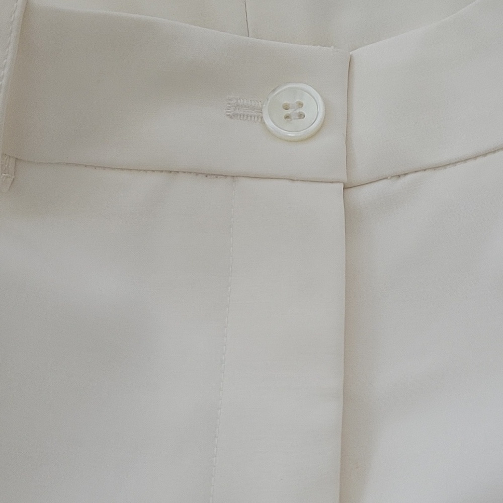Michael Kors Collection Made in Italy Cream Cotton Stretch Office Pants 6 - Picture 11 of 13